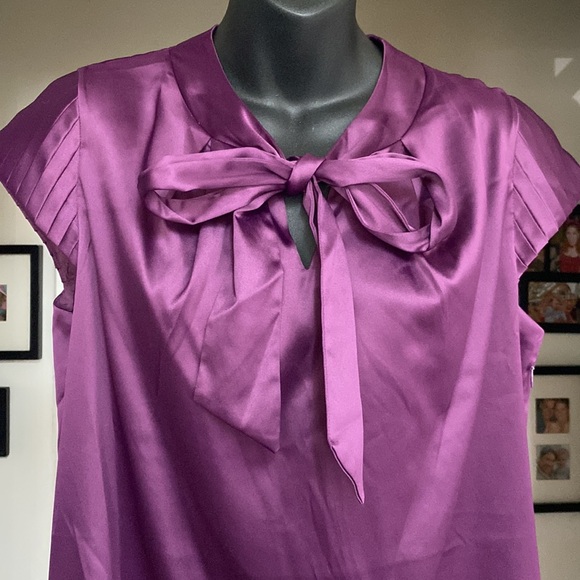 Couture by Twelve Shift Dress M/L Purple Satin Shine Fairy Coquette Retro FLAW - Picture 5 of 13